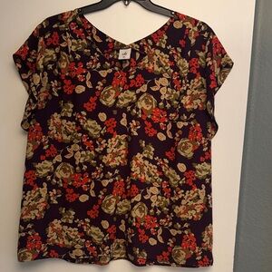 Cabi floral flutter sleeve top XXL